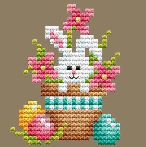 Easter Pixel Art, Shannon Christine Designs Cross Stitch, Cross Stitch Bunny, Paper Flower Garlands, Cross Stitch Cross, Stitch Cross Stitch, Holiday Cross Stitch, Small Cross Stitch, Pola Kristik