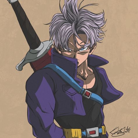 Future Trunks Tattoo, Future Trunks Pfp, Future Trunks Fanart, Future Trunks Icon, Trunks Drawing, Trunks Dbz Fanart, Trunks Tattoo, Trunks Fanart, Trunks Pfp