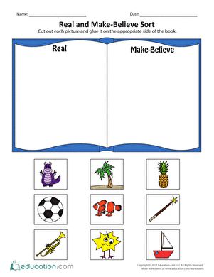 Real Or Make Believe Worksheets, Worksheets For 1st Grade, Tinkerbell Coloring Pages, Kindergarten Pictures, Worksheet Kindergarten, Fantasy And Reality, Timetable Template, Creative Worksheets, Kindergarten Prep