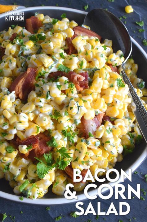 Bacon And Corn, Salad Meals, Bacon Corn, Fried Bacon, Fresh Corn Salad, Corn Salad Recipes, Bacon Salad, Yellow Corn, Hearty Salads