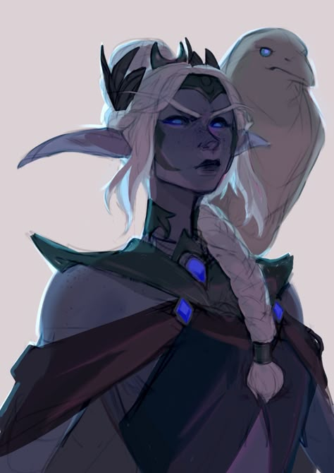 Moonshadow Elf Oc, Night Elf Art, Dragon Elf, Elf Design, Fantasy Elf Art, Dark Elf Character Design, Elf Concept Art, Drow Character Design, Drow Character Art