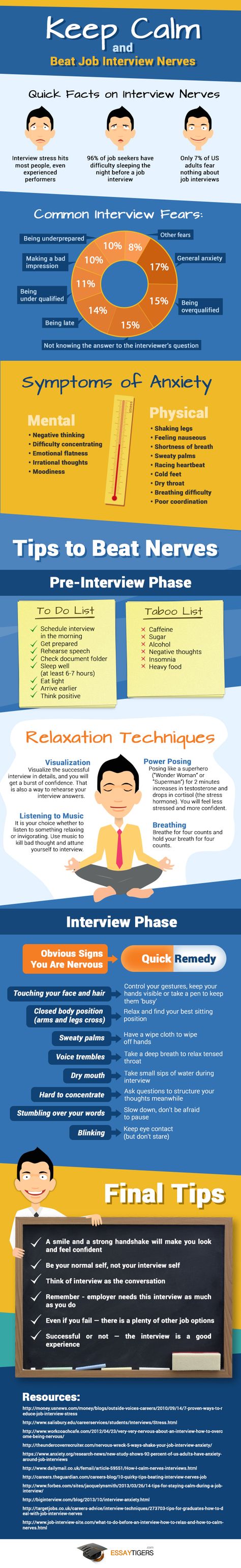 How to Stay Calm with Job Interviews [INFOGRAPHIC] Job Interview Infographic, Interview Infographic, Interview Nerves, Career Building, Interview Help, Job Hunting Tips, Job Tips, Interview Answers, Interview Advice