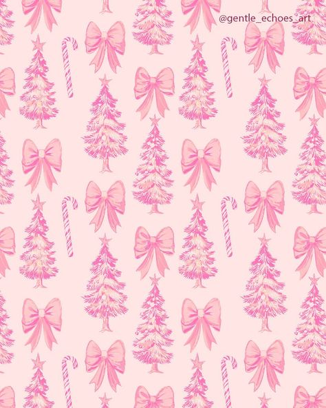 ✨ A Pink Christmas: Bringing Back the Magic of the Holidays 🎄💖 Yesterday was Halloween, and some adorable kids knocked on my door, asking for candles🍬It reminded me of the excitement and joy we felt for holidays as children. Now that we’re grown up, do we still hold onto that pure love for the holidays? This Pink Christmas pattern was designed to bring back those beautiful memories. With hand-drawn style Christmas trees, delicate ruffled bows, and magical candy canes, it captures the simple, ... Cute Pink Christmas Wallpaper, Xmas Tree Wallpaper, Christmas Wallpaper Pink, Simple Christmas Wallpaper, Christmas Edits, Pink Christmas Wallpaper, Magical Candy, Pink Christmas Background, Pink Xmas Tree