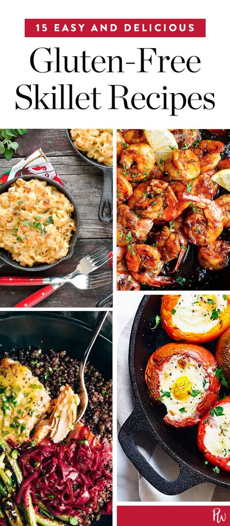 Forgo your pots and pans in favor of one of these easy skillet recipes. Oh, and did we mention they’re all totally gluten-free? Get all the recipes here. #glutenfreerecipes #skilletrecipes #glutenfree #skilletdinners #dinnerrecipes Easy Skillet Recipes, Benefits Of Gluten Free Diet, Gluten Free Benefits, Celiac Recipes, Skillet Dinner Recipes, Doing Dishes, Easy Skillet Meals, Iron Skillet Recipes, Easy Skillet