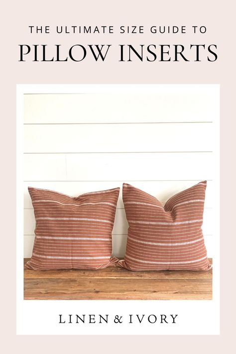 The Ultimate Pillow Insert Guide: The key to pillows that look like they fell out of a magazine is choosing the correct size pillow insert. If you want perfect pillows every time- this is the guide you need! Here are the secrets to styling your pillows like the pros. How To Wash Throw Pillows, Pillow Combos, My Pillow, Farmhouse Inspiration, Mudcloth Pillow, Throw Pillow Inserts, Make It Rain, Outdoor Movie, I Love Reading