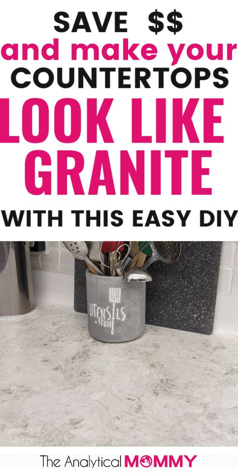 Granite Paint For Countertops, Faux Kitchen Countertops, Diy Update Countertops, Diy Countertops Paint, How To Paint A Kitchen Counter Top, Easy Kitchen Countertops Diy, Easy Diy Kitchen Countertop Makeover, Counter Top Painting, Faux Countertops Diy