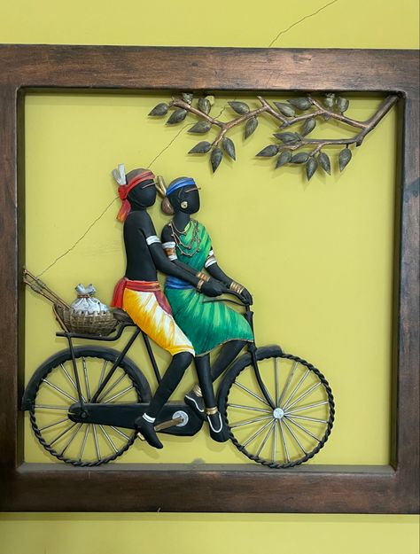 Bastar Art Painting, Mseal Clay Art, Indian Art Gallery Wall, 3d Mural Art Ideas, Mural Art Indian, Mouldit Art Ideas On Canvas, Indian Mural Wall Art, Clay Mural Art, Mouldit Clay Art