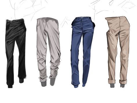 Pants Folds Reference, Sweatpants Drawing Reference, Folds Reference, Clothing Folds, Pants Tutorial, Pants Drawing, Perspective Drawing Lessons, Clothing Tips