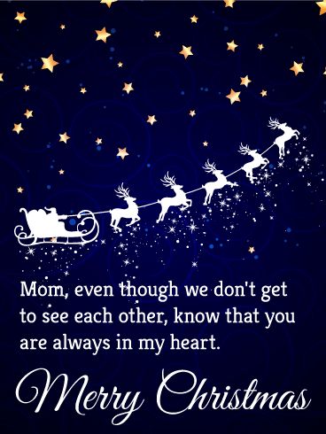 You are Always in My Heart - Christmas Card for Mother: Christmas is a time for generosity, kindness, and spending time with the people we love most, but sometimes life circumstances prevent a family Christmas gathering. If you are unable to go home for the holidays this year, this Christmas card is the perfect way to send your holiday wishes to your mom. With this Christmas card, she will know you are thinking of your family, even when you can't be home. First Christmas Without Mom Quotes, Merry Christmas Mom Quotes, Christmas Mom Quotes, Happy Birthday Mom Wishes, Merry Christmas Mom, Merry Christmas Wishes Messages, Card For Mother, Christmas Wishes Messages, Mother Christmas