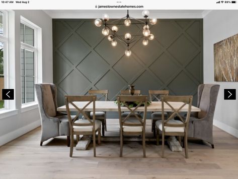 Dining Room Feature Wall, Kitchen Feature Wall, Dining Room Wall Color, Painted Kitchens, Wall Molding Design, Accent Wall In Kitchen, Dining Room Accent Wall, Dining Room Paint Colors, Wall Moulding