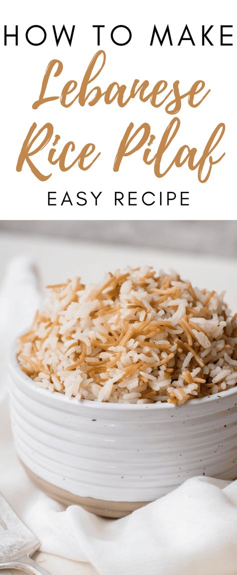 Lebanese rice pilaf with vermicelli and cinnamon Lebanese Rice, Vegetarian Stew, Rice Pilaf Recipe, Best Side Dish, Pilaf Recipe, Pilaf Recipes, Rice Side Dishes, Recipes With Few Ingredients, Middle Eastern Dishes