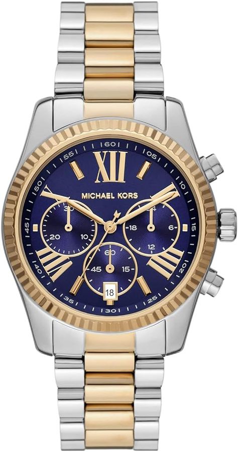 Michael Kors Lexington Women's Watch, Stainless Steel Chronograph Watch for Women Michael Kors Lexington, Silver Color Scheme, Watches Women Michael Kors, Crystal Logo, Chronograph Watch Men, Kate Spade Earrings, Buy Watches, Free Bracelet, American Fashion