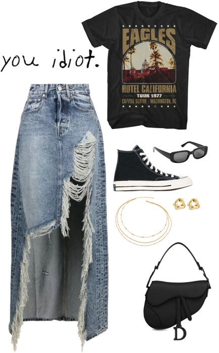 . Outfit | ShopLook Bad Girl Aesthetic Outfits, Polyvore Outfits Grunge, Grunge Polyvore Outfits, Rock Style Summer Streetwear T-shirt, Shoplook Outfits Grunge, Casual Black Outfits, Bad Girl Outfit, Summer Concert Outfit Ideas, Rockstar Gf Outfit Polyvore