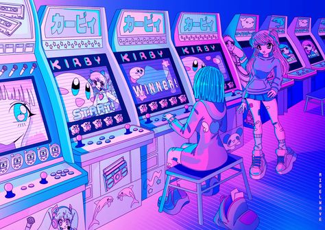 Arcade Anime, Retro Games Wallpaper, Next Wallpaper, Game Aesthetic, Retro Arcade, Concept Art Character, Game Master, Wallpaper Living Room, Anime Aesthetic