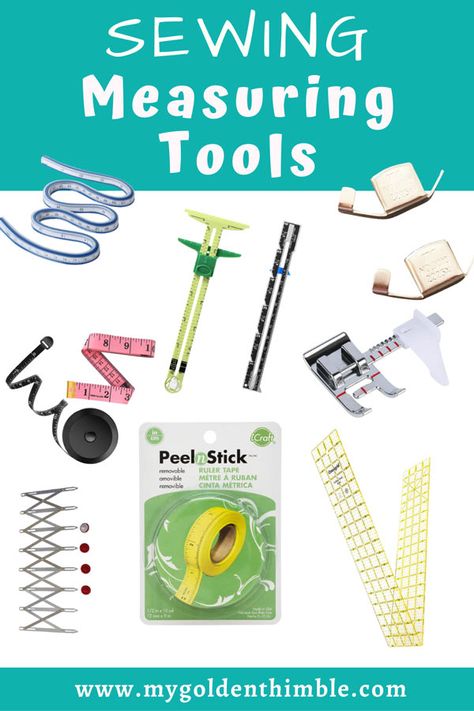 Measuring Tools in Sewing. Name, Uses, and Top Rated Products. Sewing Tools And Equipment Names, Sewing Tools With Names, Measuring Tools For Sewing, Sewing Tools And Equipment, Sewing Gadgets, Sewing Hems, Sewing Measurements, Sewing Tape Measure, Seam Guide