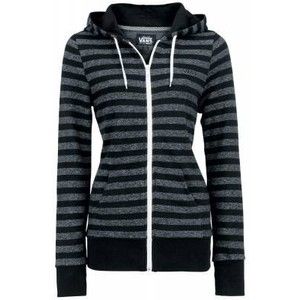 VANS | DIVISION [KLEUR: ZWART-GRIJS] | GIRLIE HOODED JACKET | Hooded sweaters & -jackets | 67% katoen, 33% polyester | Large Popmerchandising ::: Dare To Be Different ::: Hoodies Vans, Hoodies Blue, Vans Jacket, Vans Hoodie, Fashion Outerwear, Jacket Sweater, Emo Outfits, Striped Jacket, Striped Hoodie