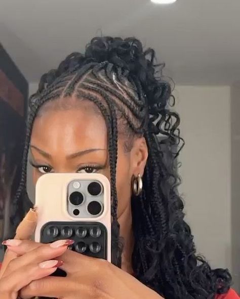 Laysi Smith on Instagram: "Fulani Braids w/design $165 🌀#looksbylaysi #braids #hair #fulanibraids" Fulani With Heart, Fulani Braids With Bow, How To Style Fulani Braids With Curls, Flip Over Fulani, Fulani Braids With Accessories, Fulani Braids, Beauty Art Drawings, Goddess Braids, Grow Out