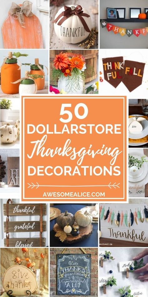 50 Cheap and Easy DIY Thanksgiving Decorations #Thanksgiving #ThanksgivingDecor #ThanksgivingDecorations #DIY #FallDecor Diy Decor For Thanksgiving, Thanksgiving Decorations Diy Cricut, Thanksgiving Centerpieces Diy Cheap, Easy Thanksgiving Table Decorations, Dollar Store Thanksgiving Crafts, Cardboard Thanksgiving Decor, Cheap Diy Thanksgiving Decorations, Diy Thanksgiving Place Settings, Thanksgiving Table Decorations Ideas Diy