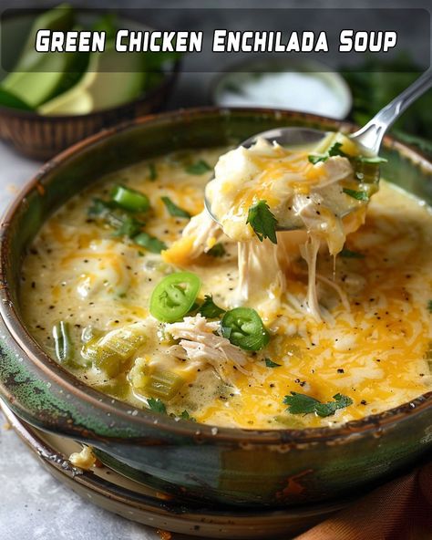 Cozy Green Enchiladas Chicken Soup – Foodyhealthylife Green Chicken Enchilada Soup, Enchiladas Chicken Soup, Green Enchiladas Chicken, Green Chili Chicken Soup, Chili's Chicken Enchilada Soup, Chicken Enchilada Soup Crock Pot, Green Chili Chicken Enchiladas, Green Enchiladas, Enchiladas Chicken