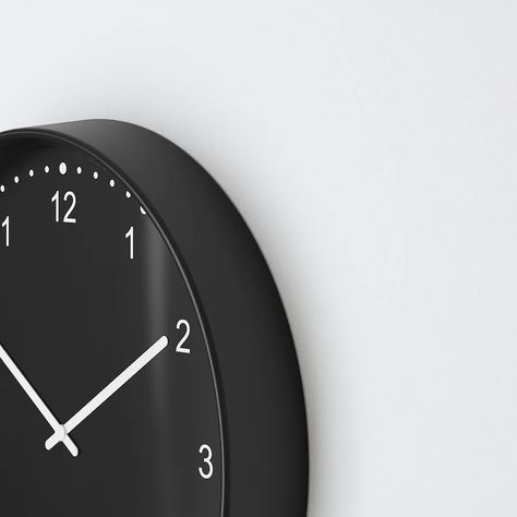 BONDIS Wall clock, black - IKEA Wall Clock Ikea, Ikea Gifts, Bedroom Clock, Wall Clock Black, Plant Kitchen, Black Wall Clock, Organization Furniture, Table Clocks, Wall Table