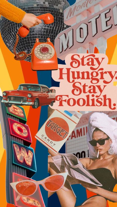 #aesthetic #moodboard #collage #70s #vinatge #retro #orange #vibe #inspo Retro Wellness Aesthetic, Retro Vision Board, 70s Aesthetic Collage, Retro Modern Aesthetic, Retro Ads 70s, Retro Funky Aesthetic, Vintage Mood Board, 70s Retro Aesthetic, Target Candy