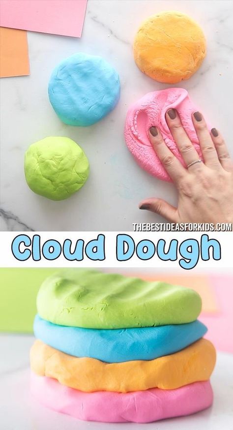 MAIZENA Y ACONDICIONADOR Cloud Dough, No Cook, Diy Crafts For Girls, Playdough Recipe, Homemade Dough, Toddler Learning Activities, Craft Projects For Kids, Toddler Fun, Crafts For Girls