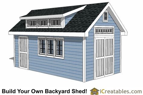 12x20 Shed Plans, 10x20 Shed, 10x12 Shed, 8x12 Shed Plans, Shed Design Plans, 10x12 Shed Plans, Dormer Roof, Building A Storage Shed, Shed Plans 12x16