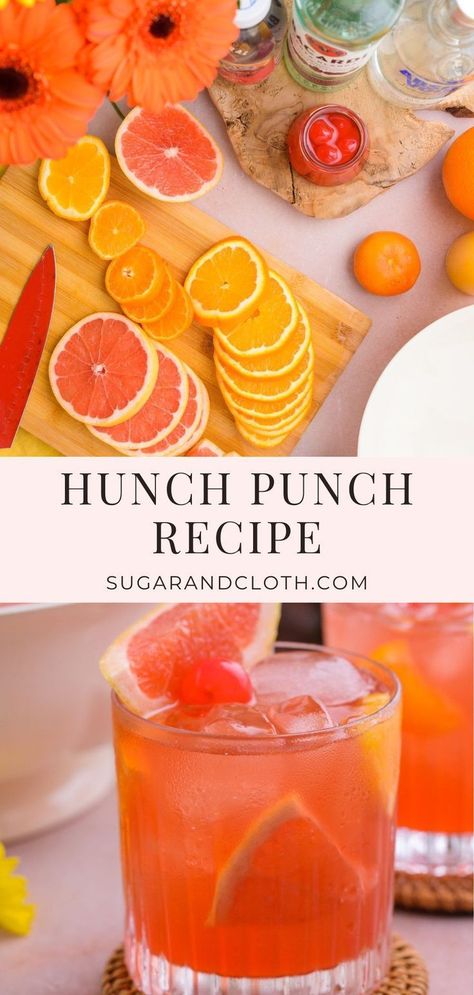 Sweet and fruity, the Hunch Punch recipe is the go-to party drink for a reason. It’s easy to make and easy to please for a large crowd. Hunch Punch Recipe, Hunch Punch, Gin Punch, Party Punch Alcohol, Wedding Punch, Simply Juice, Cream Cocktails, Vodka Punch, Ice Cream Cocktails