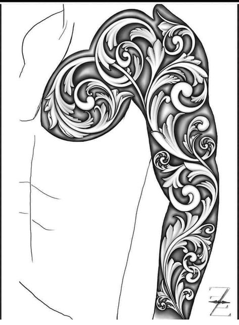 Baroque Tattoo, Chest Tattoo Drawings, Cowboy Tattoos, Filigree Tattoo, Lion Tattoo Sleeves, Country Tattoos, Western Tattoos, Men Tattoos Arm Sleeve, Forarm Tattoos