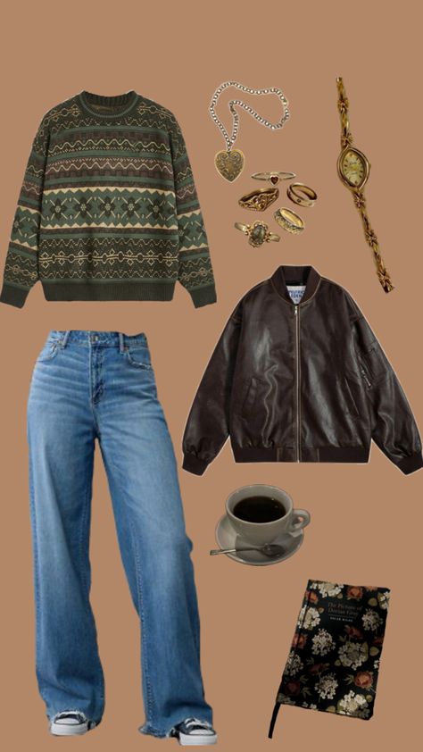 green grandpa sweater, grandpa sweater outfit, fall outfit inspo, downtown girl outfit inspo Grandpa Sweater Outfit Aesthetic, Grandpa Aesthetic Outfit, Grandpa Sweater Aesthetic, Green Grandpa Sweater, Outfit Inspo Downtown Girl, Grandpa Sweater Outfit, Outfit Inspo Downtown, Green Sweater Outfit, Grandpa Outfit