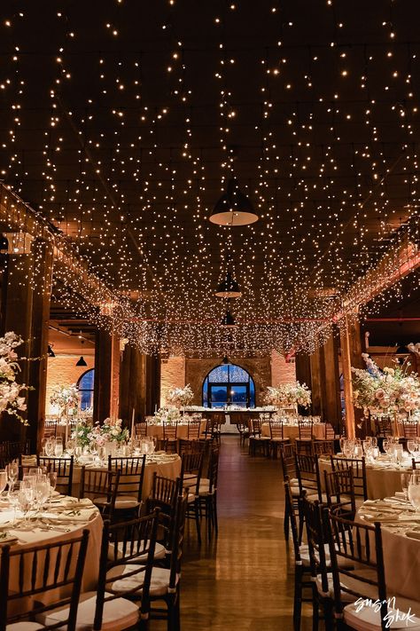 Liberty Warehouse Wedding Photos by Susan Shek Photography Red Hook Brooklyn, Wedding Reception Lighting, Dream Wedding Reception, Fall Wedding Color Palette, Wedding Salon, Dance Floor Wedding, Elegant Wedding Venues, Nye Wedding, Dream Wedding Decorations