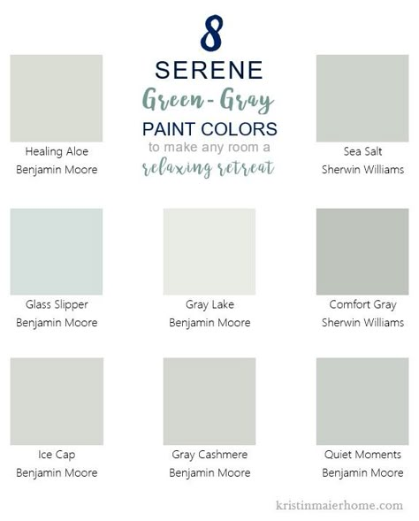 Gray Paint Colors, Green Grey Paint, Interior Paint Colors Schemes, Paint Color Schemes, Gray Paint, Grey Paint, Green Paint Colors, Fixer Upper Style, Grey Paint Colors