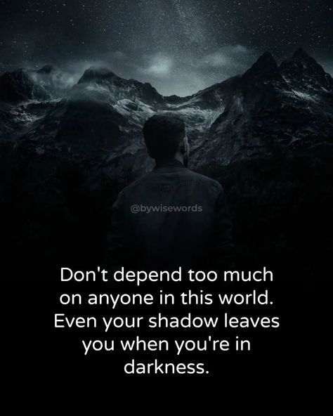 Depend on yourself, not others. Don't Depend On Anyone Quotes, Depend On Yourself, Dont Depend On Anyone, Nyx Aesthetic, Toxic Family Quotes, Toxic Family, Feel Good Quotes, Family Quotes, Wisdom Quotes