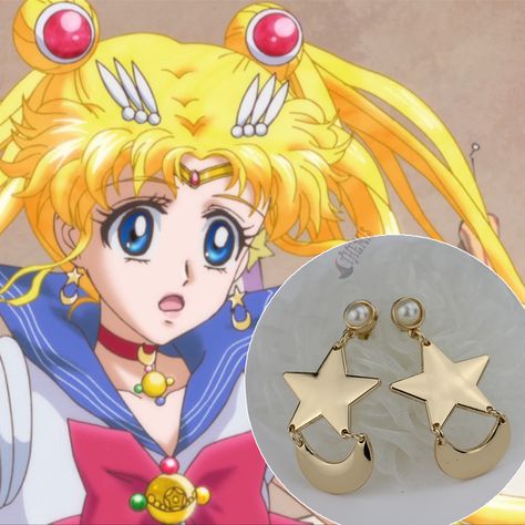 Sailor Moon Jewelry, Princesa Serenity, Moon Accessories, Saturn Earrings, Anime Earrings, Cosplay Jewelry, Sailor Moon Anime, Sailor Moon Cosplay, Sailor Moon Usagi