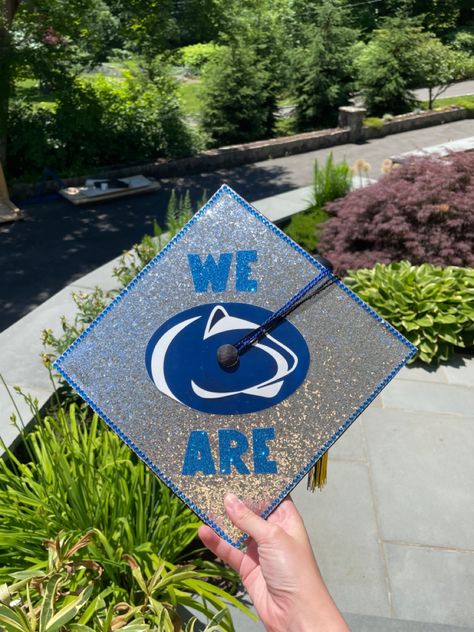 Penn State Cap Decoration, Penn State Graduation Party Ideas, Penn State Graduation Cap, Penn State Grad Cap, Penn State Acceptance, Psu Grad Cap, Graduation Cap Decoration Diy, College Graduation Cap Decoration, Diy Graduation Cap