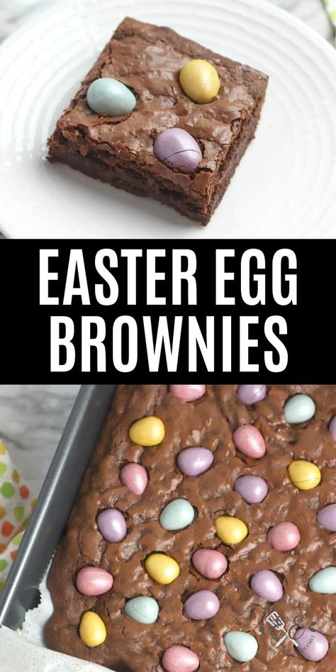 Easter Desserts Recipes Easy For Kids, Brownie Easter Dessert, Easter Chocolate Cake Ideas, Easter Easy Desserts, Easter Egg Brownies, Easter Egg Desserts, Easter Egg Recipes, Easter Baking For Kids, Spring Brownies