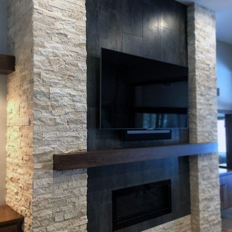 Top 60 Best Fireplace Tile Ideas - Luxury Interior Designs Stone And Tile Fireplace Ideas, Modern Stone Fireplace Ideas, Rustic Fireplace Surround, Farmhouse Fireplace Tile, Fireplace Tile Ideas Modern, Slate Tile Fireplace, Tile Makeover, Fireplace Tile Ideas, Victorian Fireplace Tiles