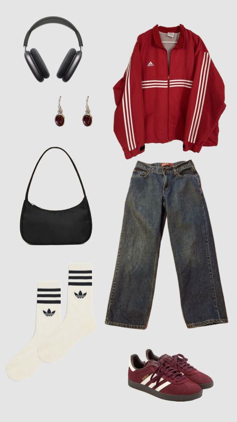 #outfitinspo #ootd #streetwear #adidas #adidassambas Styling Adidas Samba, Adidas Streetwear, Samba Adidas, Ootd Streetwear, Cute Fits, Adidas Samba, Streetwear Outfit, Retro Outfits, Personal Style