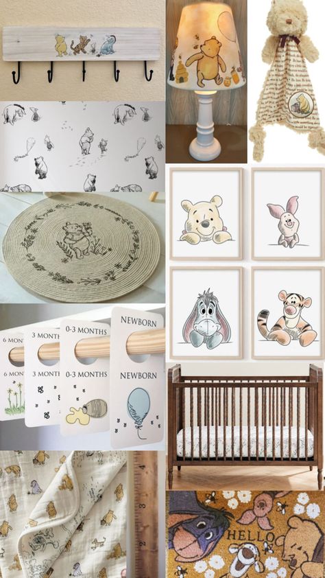 Bear Nursery Boy, Pooh Bear Nursery, Disney Baby Nurseries, Cozy Neutral Bedroom, Modern Rustic Kitchen, Winnie The Pooh Decor, Storybook Nursery, Nursery Color Scheme, Kitchen Cozy