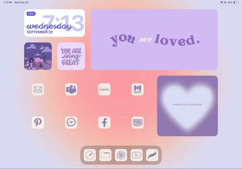 AESTHETIC CUTE IPAD CUSTOMIZATION Customizing Ipad Homescreen, Ipad Layout Purple, Home Screen Layout Purple, Ipad Homescreen Ideas Purple, Ipad Customization Home Screen, Ipad Home Screen Layout Aesthetic, Ipad Homescreen Ideas Aesthetic, Tablet Theme, Aesthetic Ipad Homescreen Layout