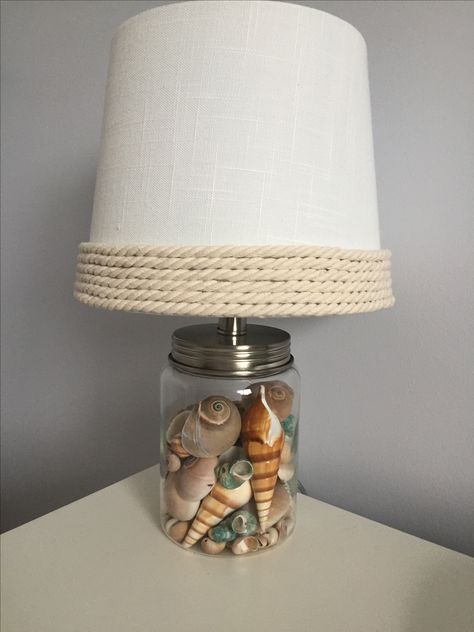 Beach theme lamp Upcycle Lamp, Diy Lamps, Lamps Shades, Bedroom Style, Nautical Fashion, Diy Lamp, Beach Theme, Bedroom Styles, Beach Themes