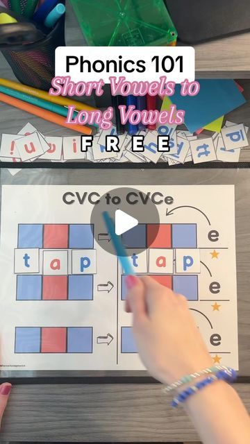 Jessica Farmer on Instagram: "➡️ This F R E E resource can help you teach your readers how to move from CVC words to CVCe words (split digraphs or magic e). Comment “Magic Mats” to get this set. 

Follow @farmerlovesphonics for free literacy resources that are low prep and FUN! 🤩 

I included word lists and letter tiles you can print! 🥳

By teaching CVC and CVCe words, your readers will be able to read and spell so many words. 🤩

🤔 Do you know why the G in hug represents a different sound in the word huge? Comment with your answer! 

#teachersofinstagram #teachersoftiktok #scienceofreading #structuredliteracy #phonics #phonemicawareness #foundationalskills #iteachfirst #prek #kindergarten #firstgrade #secondgrade #untileverychildcanread #ela #wordwork #cvce #cvcwords" Letter Tiles, Cvce Words, Magic E, Literacy Resources, Long Vowels, Foundational Skills, Short Vowels, Phonemic Awareness, Cvc Words