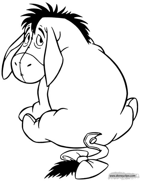 Eeyore Clipart, Eeyore Outline, Winnie The Pooh Coloring Pages, Pooh Coloring Pages, Winnie The Pooh Tattoos, Eeyore Pictures, Winnie The Pooh Cartoon, Disney Character Drawings, Easy Disney Drawings