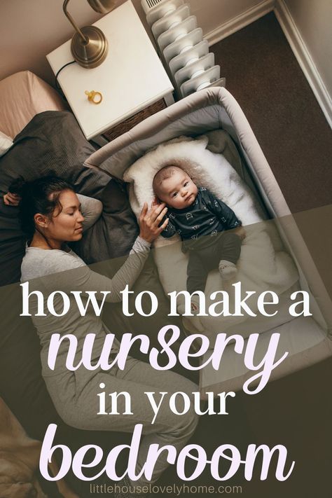 Cozy Up Your Bedroom with a Charming Nursery: Check out Our Guide! Click now to dive into our treasure trove of inspiration and follow for more brilliant ideas. Nursery Room With Parents, Clever Nursery Ideas, Same Room Nursery Ideas, Newborn Nursery In Parents Room, Crib Next To Bed Ideas Co Sleeper, Nursery Room Small Spaces, Room Share With Newborn, Small Bedroom With Nursery Shared Master, Shared Space Nursery