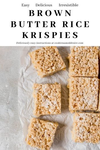 Made with brown butter, vanilla, salt, and the perfect amount of marshmallows, these are the BEST Rice Krispie Treats. #brownbutter #ricekrispies #dessert Mini Desserts Shooters Recipes, Brown Butter Rice Krispie Treats, Brown Butter Rice, Dessert Shooters Recipes, Rice Krispie Treats Recipe, Future Chef, Krispie Treats Recipe, Rice Recipes For Dinner, Brownie Desserts