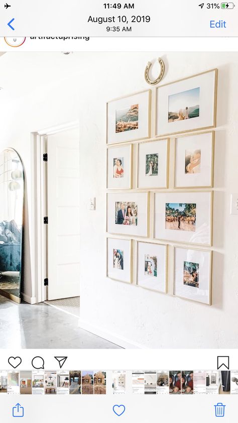 Photowall Ideas, Gallery Wall Layout, Family Photo Wall, Creative Wall Decor, Photo Wall Decor, Photo Wall Gallery, Gallery Wall Inspiration, Gallery Wall Living Room, Gallery Wall Frames