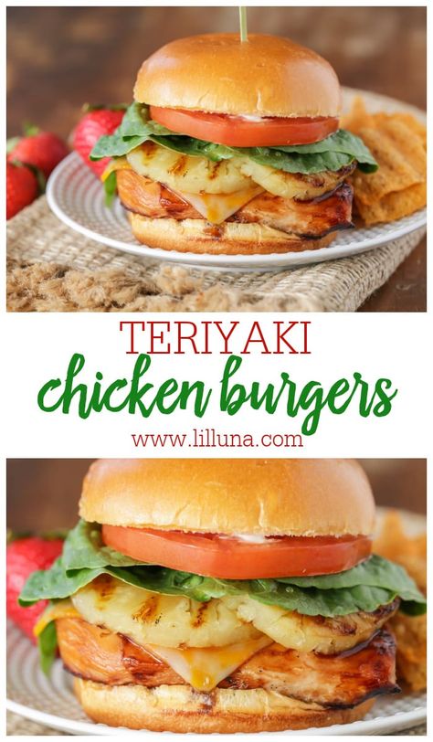 Marinated Teriyaki Chicken, Chicken Burgers Healthy, Burgers Healthy, Fraiche Living, Chicken Burgers Recipe, Chicken Burger, Grilled Burgers, Grilled Pineapple, Autumn Halloween