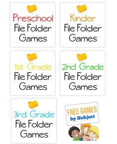 Folder Games For 2nd Grade, Preschool File Folders Free Printable, Free File Folder Games For Preschool, File Folder Games Free, Work Folders, Folder Activities, Children's Games, File Folder Activities, File Folder Games