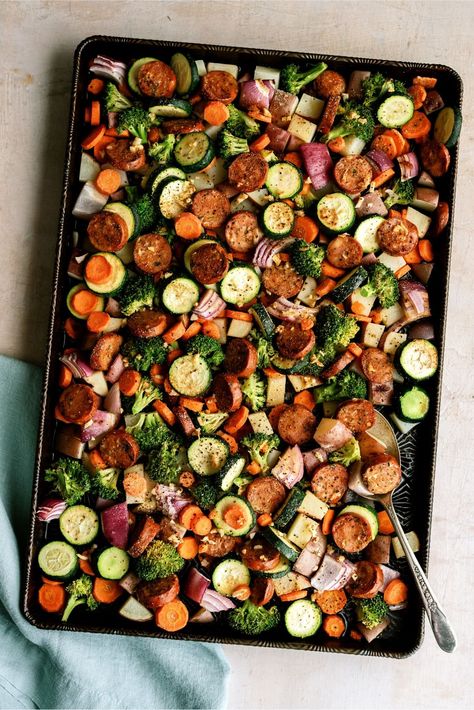 One Pan Sausage Recipes, Healthy Sheet Pan Sausage And Veggies, Sheet Pan Vegetables And Sausage, Crockpot Sausage And Vegetables, Stir Fry Recipes Sausage, One Pan Chicken Sausage And Vegetables, 1 Pan Sausage And Veggies, Kielbasa And Veggies Sheet Pan, Oven Roasted Sausage And Vegetables