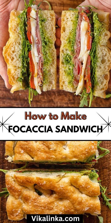 Focaccia Bread For Sandwiches, Pesto Italian Sandwich, Sandwiches With Focaccia Bread, Foccacia Italian Sandwich, Focaccia Bread Meal Ideas, Dinner With Foccacia, Foccacia Bread Meal Ideas, What To Make With Focaccia Bread, Foccacia Bread With Prosciutto